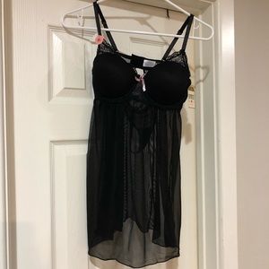 Black Teddy Set NEW with Tags
